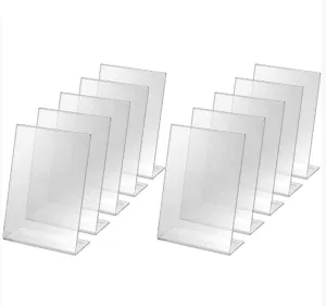 10-Pack Single-Sided Acrylic Transparent Sign Holders