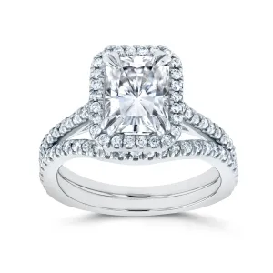 2 1/4ct.tw Original Radiant 8x6 Halo Bridal Set