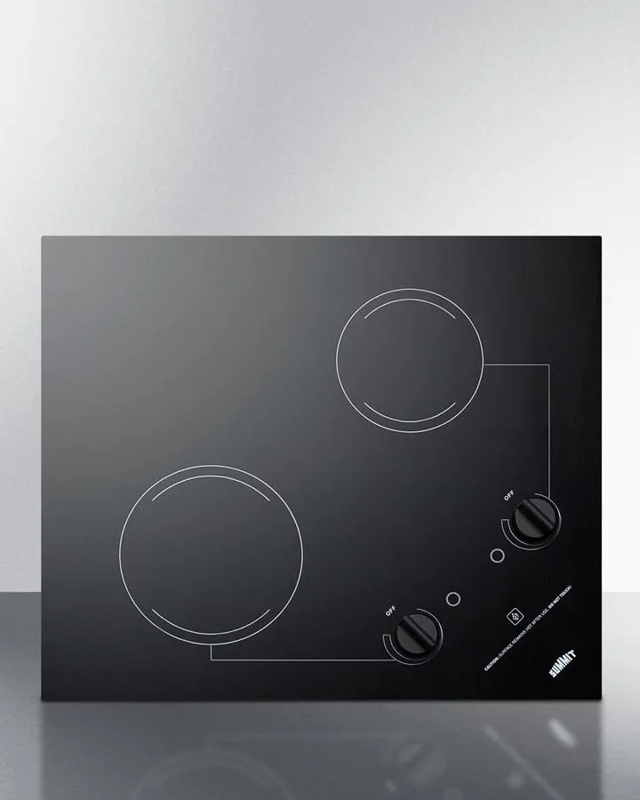 21" Wide 230v 2-burner Radiant Cooktop - (CR2B223G)