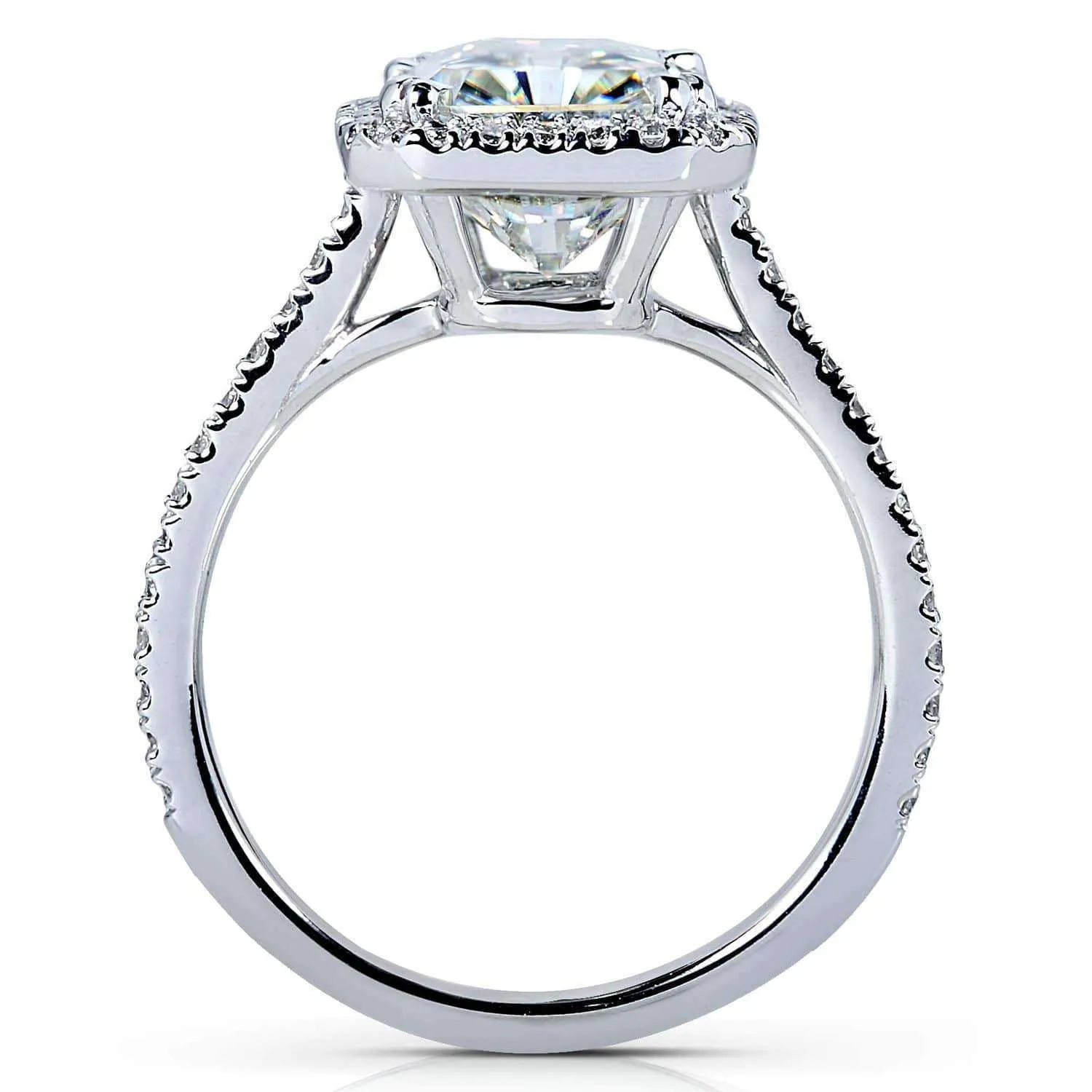 2.7ct Radiant-cut Moissanite Halo Bridal Set