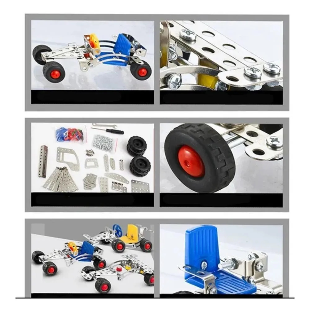 3 in 1 Metal Models Construction Kit - 83 Pcs - Build and Play Set With Stainless Steel