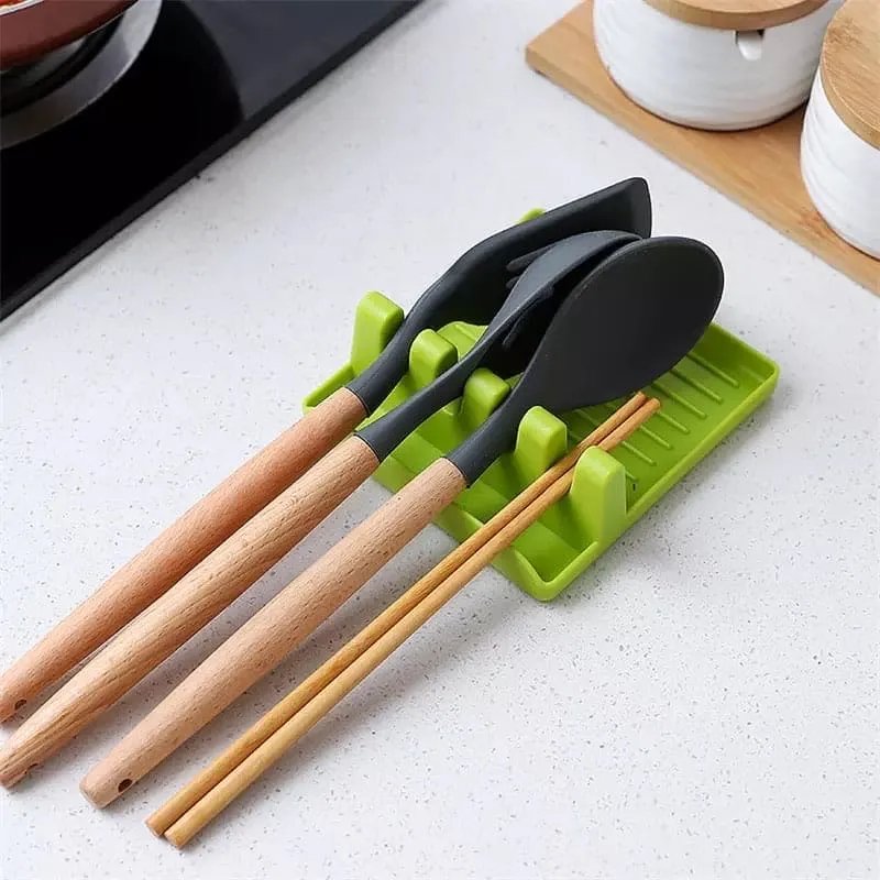 4 Step Spoon Holder for Kitchen Utensils, Pot Lid Holder Stand for Kitchen, Multifunction Kitchen Cooking Display Rack