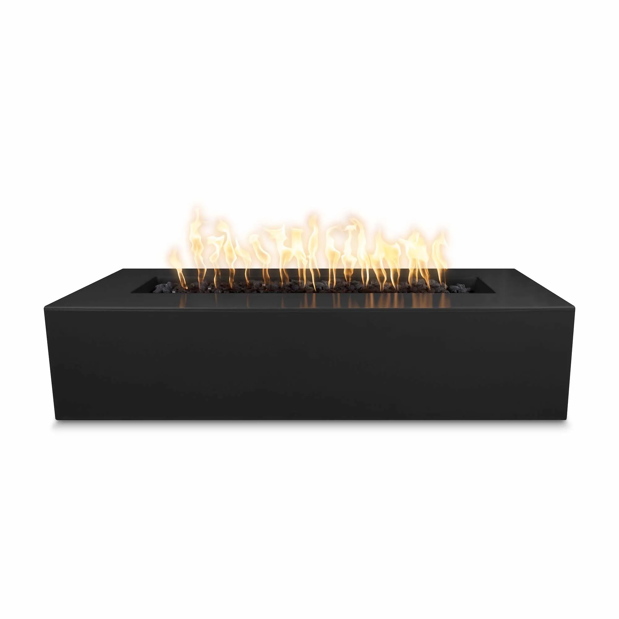 48" Rectangular Regal Fire Pit - Powder Coated Metal - Black - Match Lit - Natural Gas