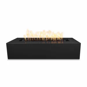 48" Rectangular Regal Fire Pit - Powder Coated Metal - Black - Match Lit - Natural Gas