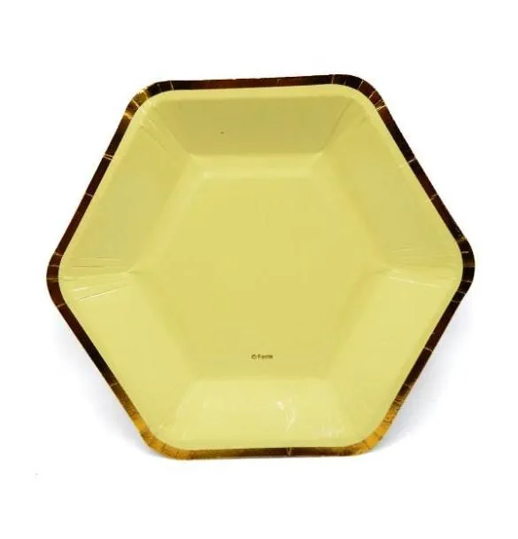 6 Pcs Hexagonal Party Paper Plate 9-Inch