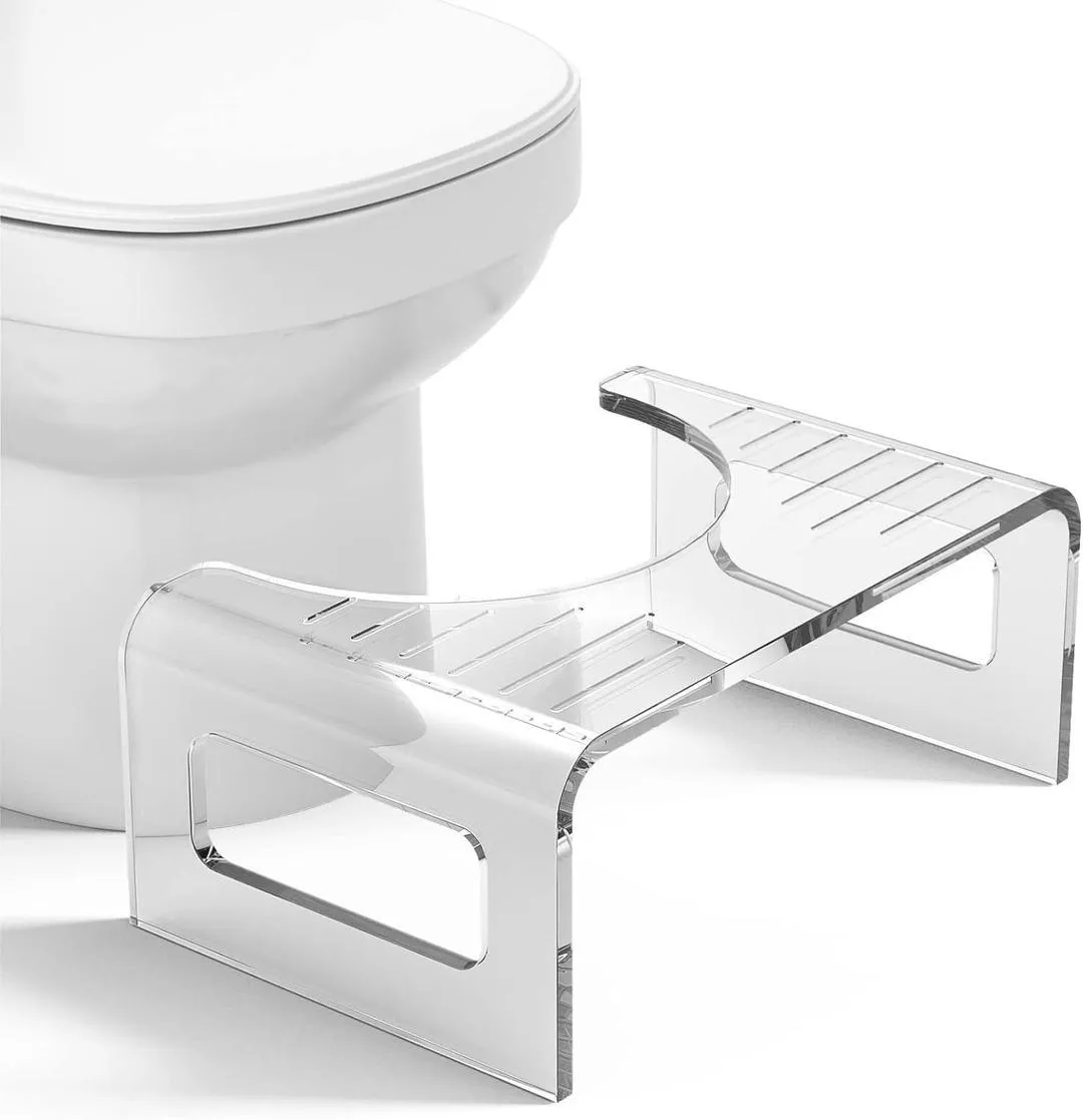 7-Inch Clear Acrylic Toilet Stool