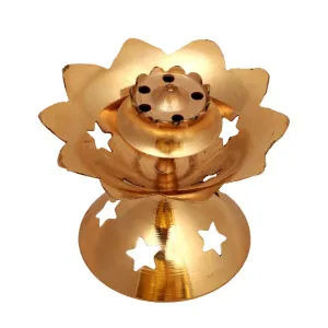 Agarbatti Stand - 2 x 3 Inches | Star Design Incense Stick Stand/ Agarbatti Holder/ Brass Agarbatti Stand for Pooja