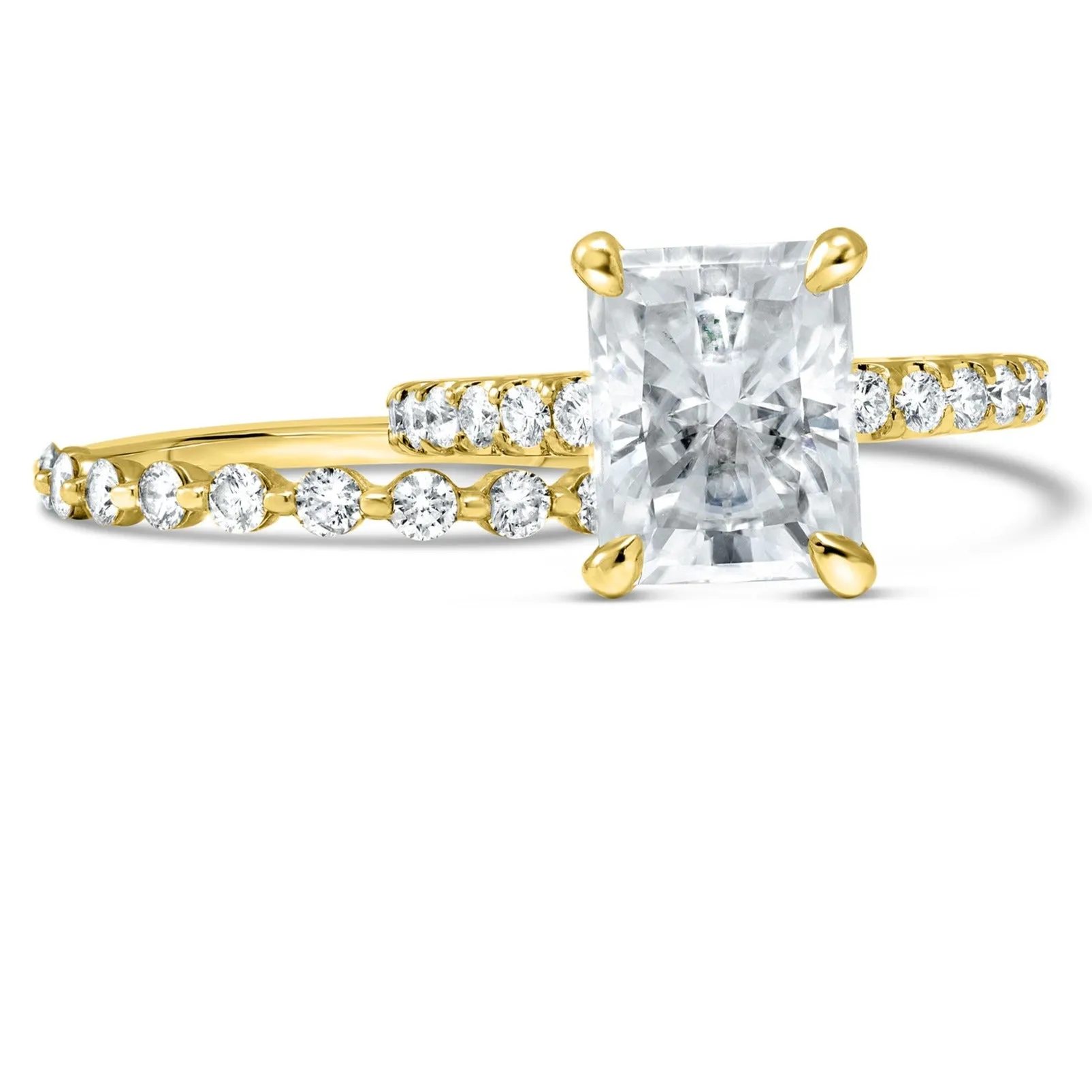 Ally | Radiant Moissanite Engagement Ring Set