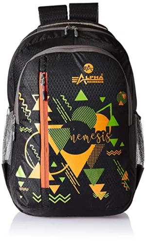 Alpha Nemesis 27 Ltrs Black School Backpack (Vertical)