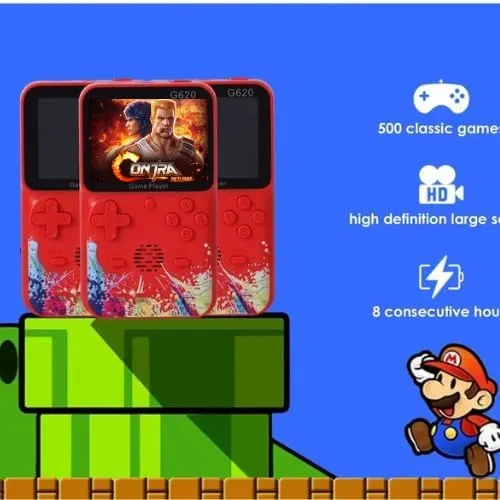 Amisha Gift Gallery Video Game for Kids Console 500 In1 Classic Games and 3 Inch Screen for TV Bliss Comes with Classic Games Like Contra 1 Contra Force Super Mario Bros Street Fighter