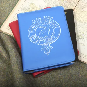 Baird Clan Crest Leather Passport Cover