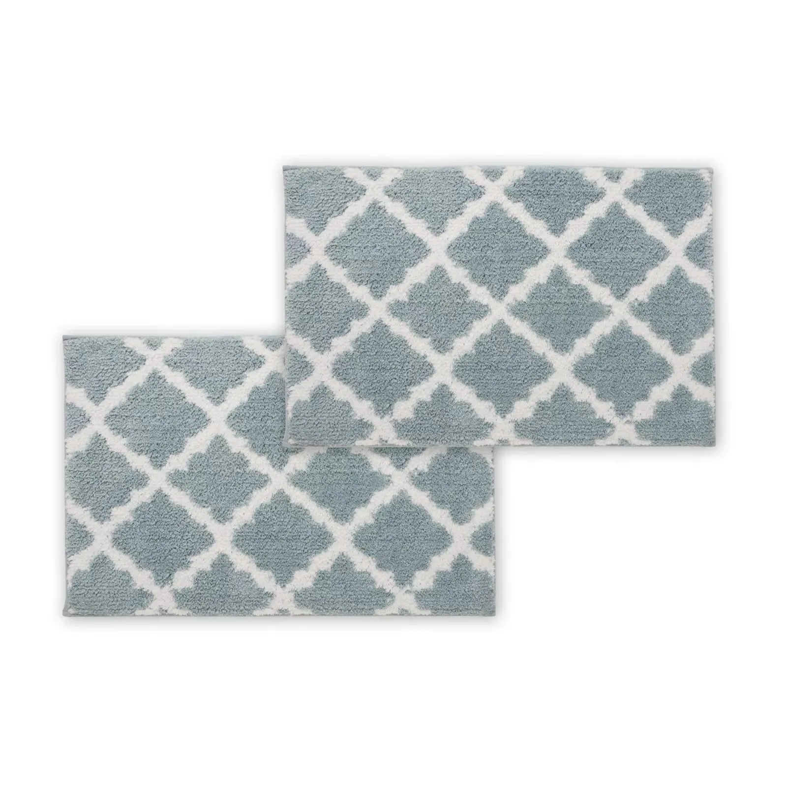 Bibb Home 1-2 Pack Trellis Micro Shag Bath Rugs 20"x 32"