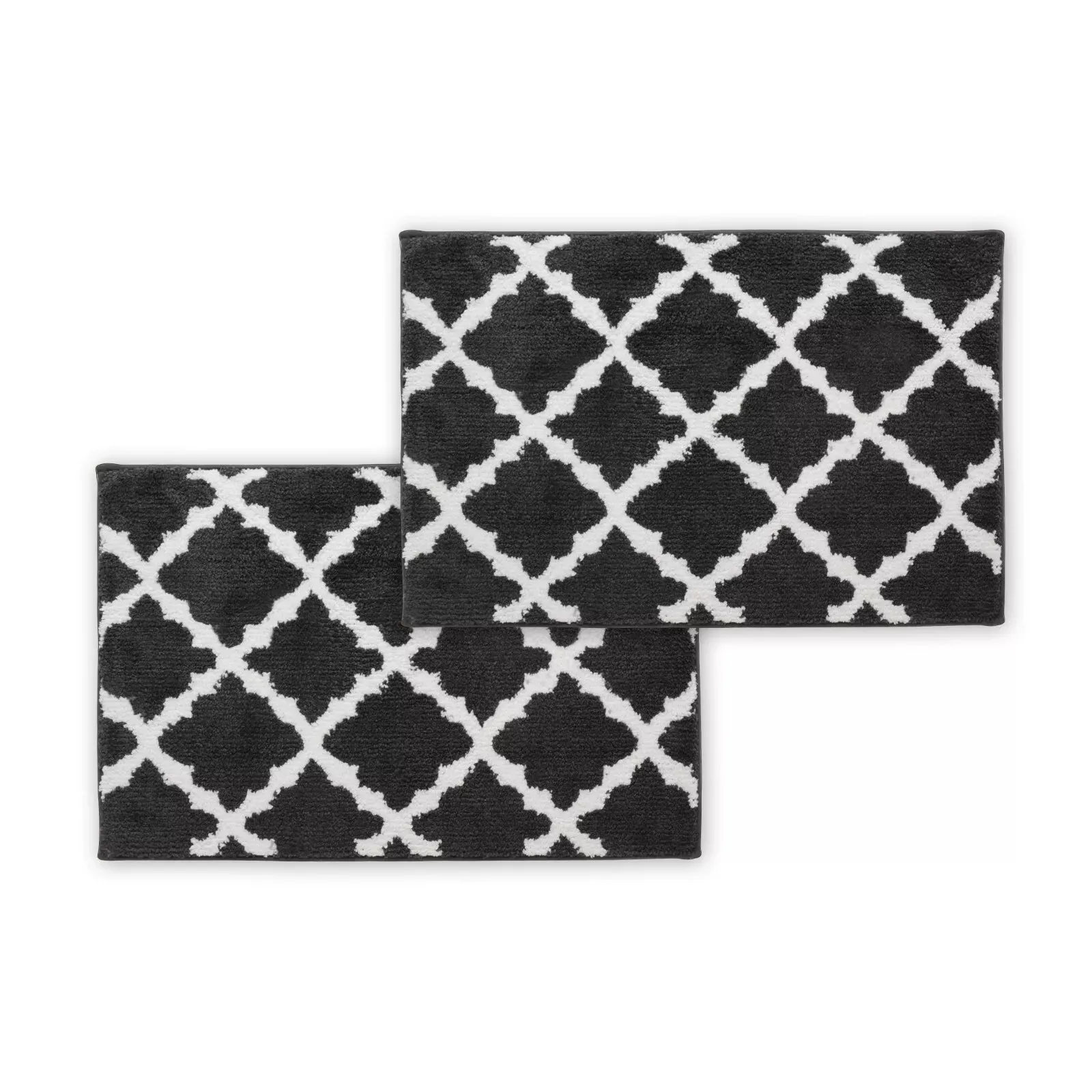 Bibb Home 1-2 Pack Trellis Micro Shag Bath Rugs 20"x 32"