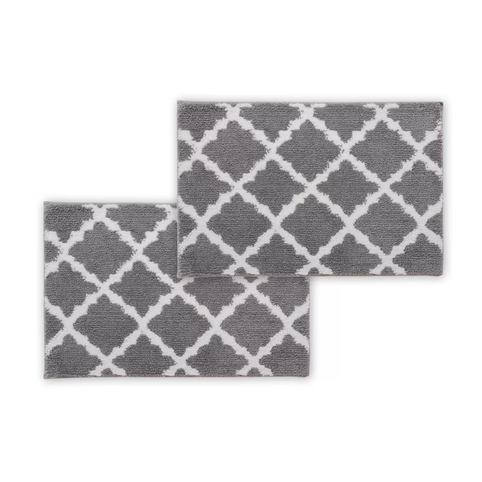 Bibb Home 1-2 Pack Trellis Micro Shag Bath Rugs 20"x 32"