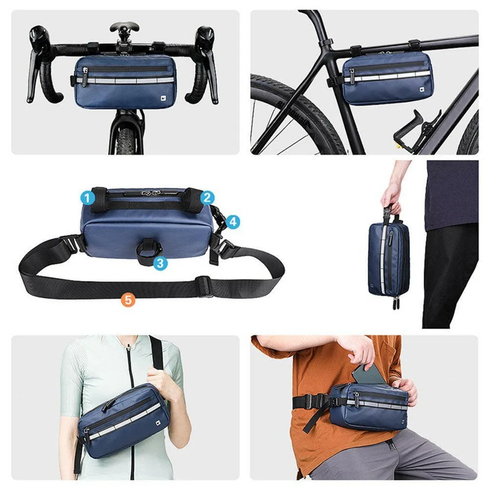 Bike Handlebar Bag Bicycle Front Beam Bag Multifunctional Shoulder Bag Waist Bag Crossbody Bag Bike Pouch