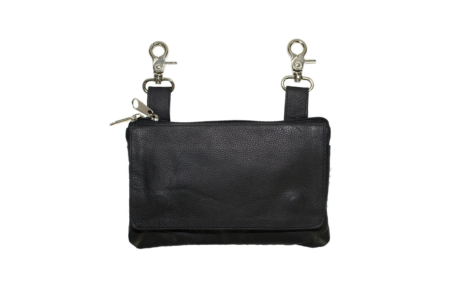 Black Naked Cowhide Leather Belt Bag