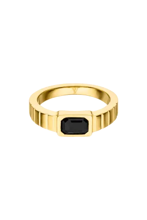 Black Radiant Ring Gold