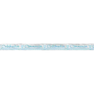 Blue Radiant Cross - Communion Foil Banner 12 Ft