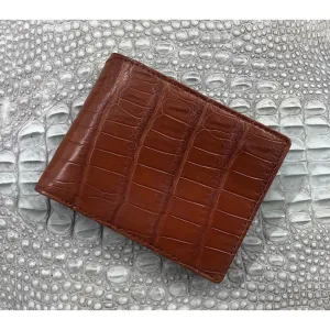 Brown Alligator Skin Bifold Wallet For Men | Handmade Crocodile Leather Wallet RFID Blocking | VL5557