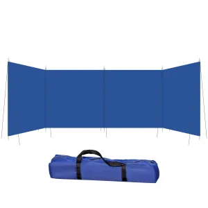 Camping Windbreak, Foldable Portable Wind Blocker w/ Carry Bag and Steel Poles, Beach Sun Screen Shelter Privacy Wall, 620cm x 150cm