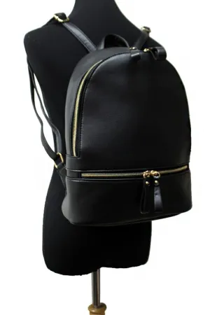 C’EST LA VIE Vegan Leather Zippered Backpack