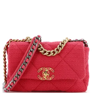 CHANEL 19 Flap Bag Quilted Tweed Medium