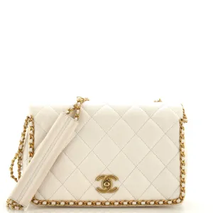 CHANEL Chain Around Multi Chain Full Flap Bag Quilted Caviar Medium