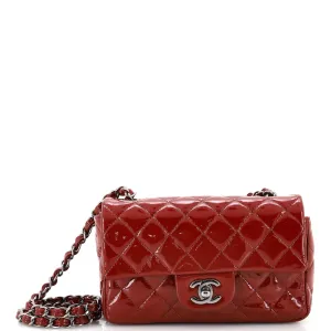 CHANEL Classic Single Flap Bag Quilted Patent Mini