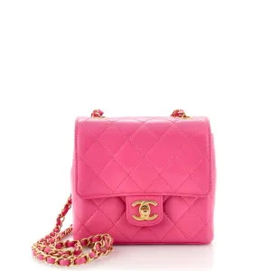 CHANEL Square Classic Single Flap Bag Quilted Calfskin Mini