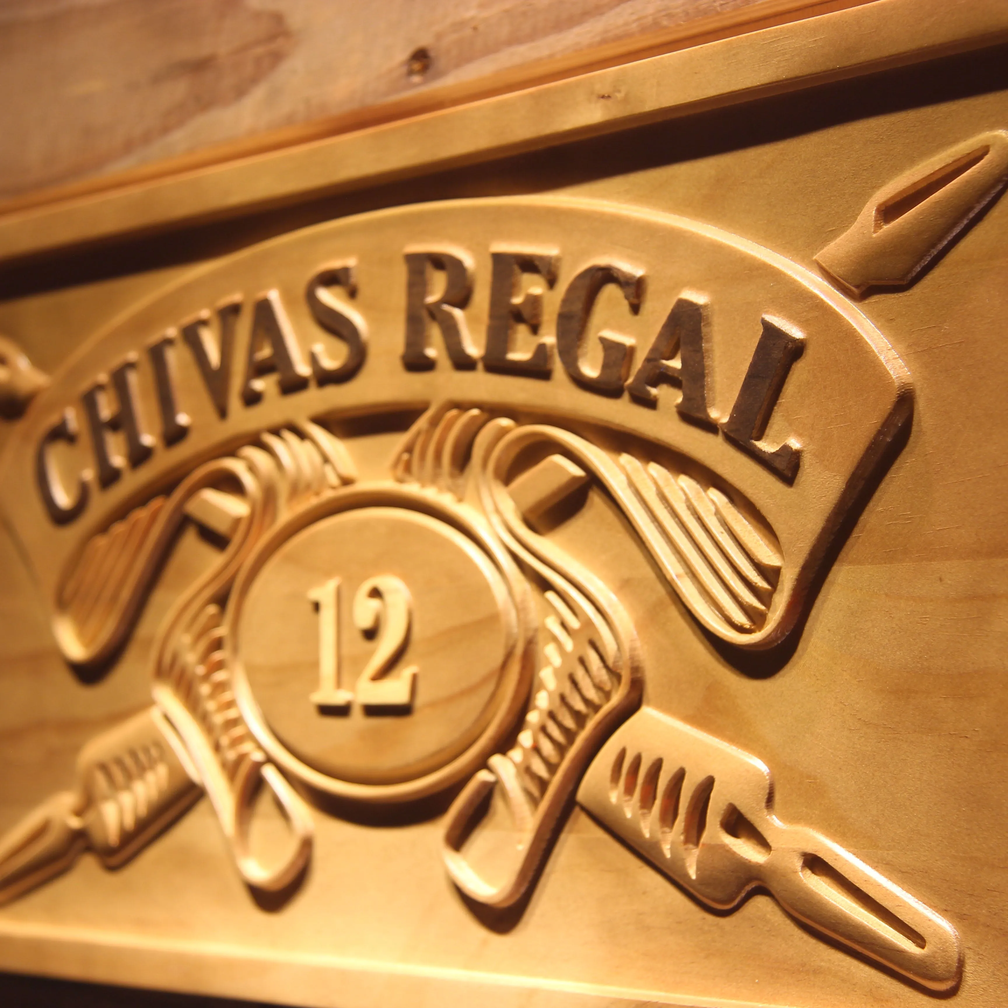 Chivas Regal 12 Whisky 3D Wooden Signs