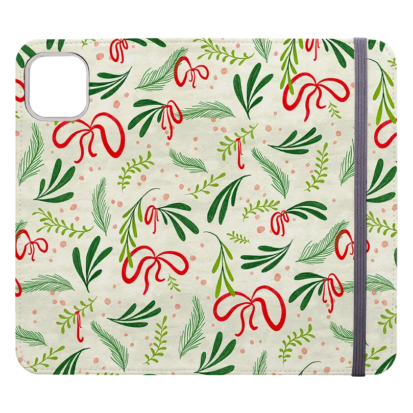 Christmas Bows Wallet Case By Katherine Quinn