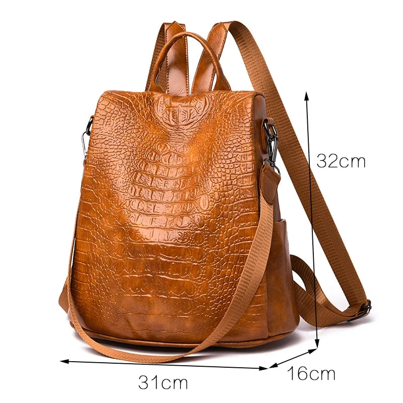 Christmas Gift 3-in-1 Women Backpacks Anti-theft Travel Backpack Soft Leather School Backpack Fashion School Bags Shoulder Bags for Women 2021