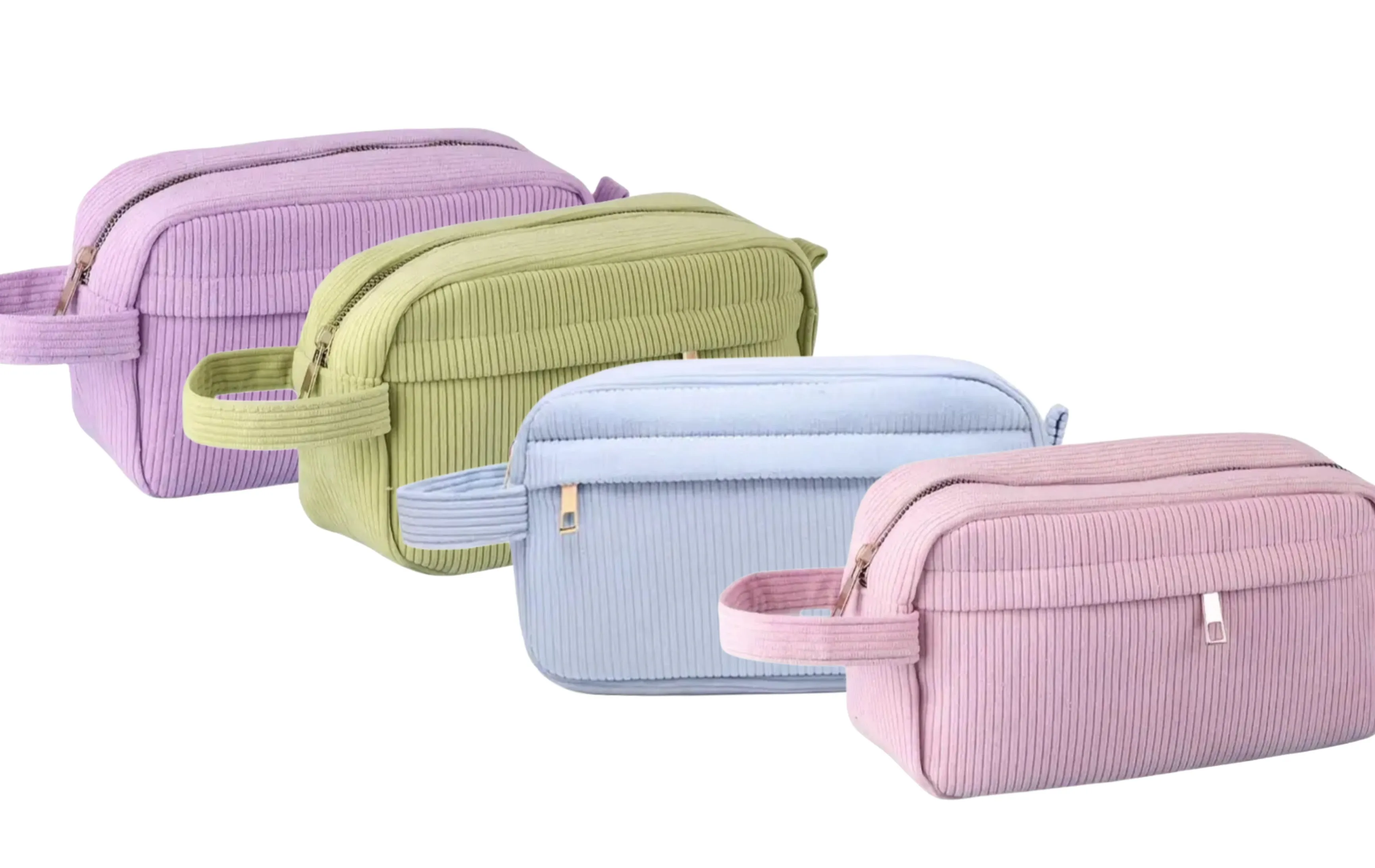 Corduroy pastel makeup bag