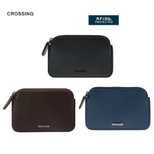 Crossing Elite Leather Key Coin Pouch With Card Slots RFID