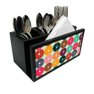 Cutlery Tissue Holder Napkin Stand -  Circle Code Pattern