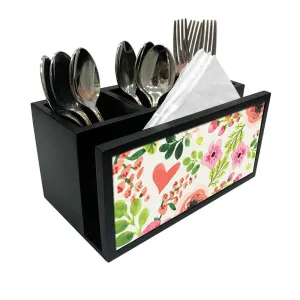 Cutlery Tissue Holder Napkin Stand -  Watercolor Floral