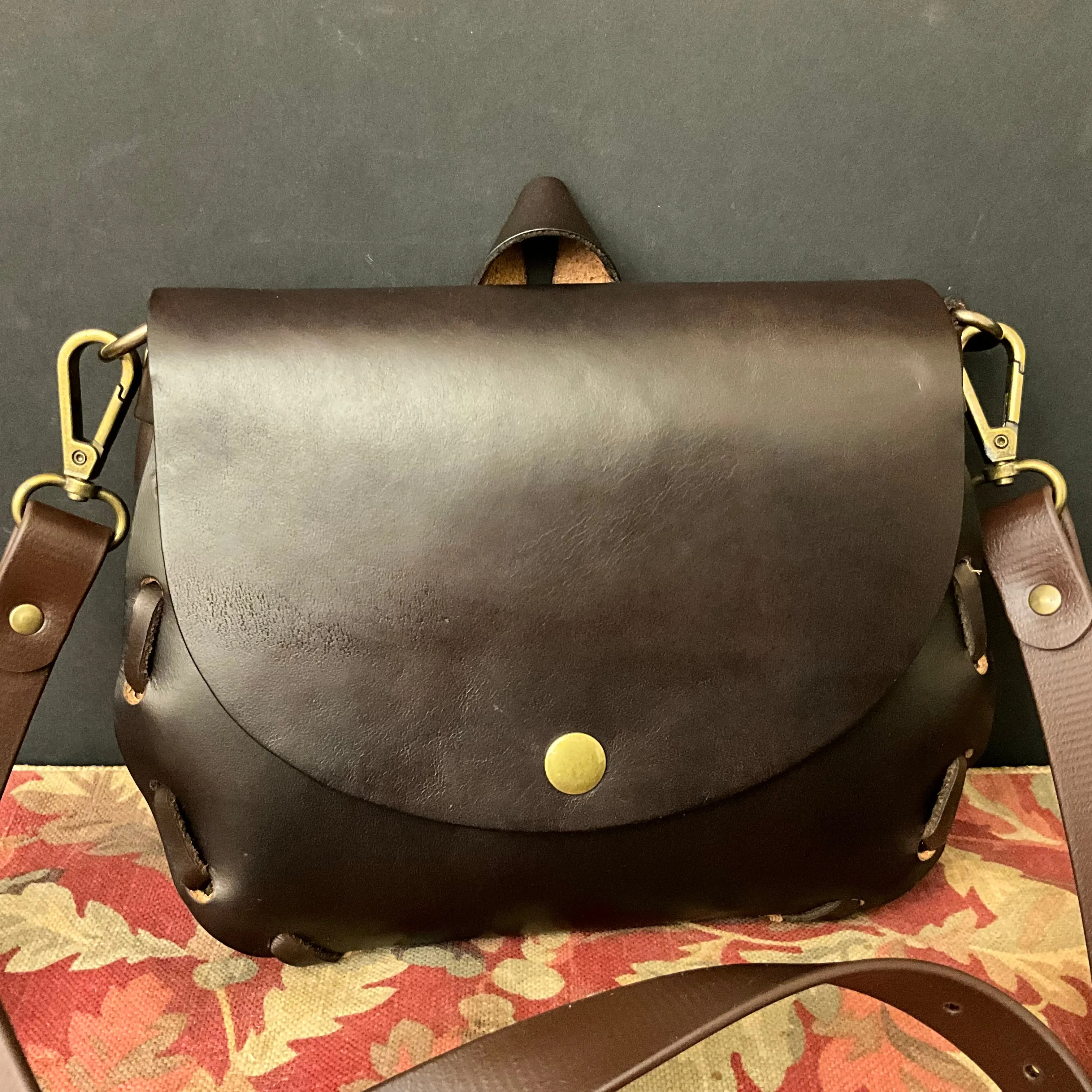 Dark Brown Crossbody Bag with Adjustable Strap