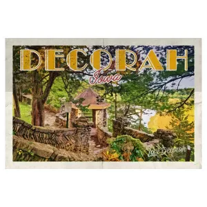 Decorah Iowa Vintage Travel Poster Phelps Park Stonework - Art Print