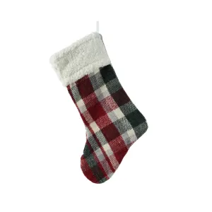 Decoris Polyester Stocking 40cm - Plaid