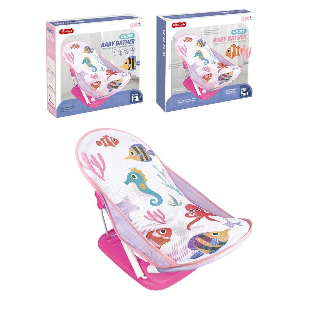 Deluxe Pillow-Free Baby Shower Chair  Baby Bather With 3-Position Recline