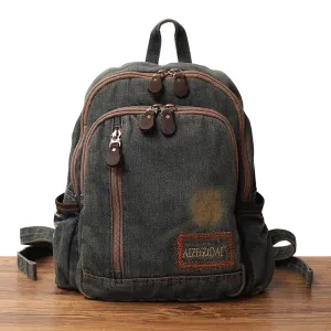 Denim Blue Womens Backpack School Backpack Bag Blue Denim Laptop Backpack For Men