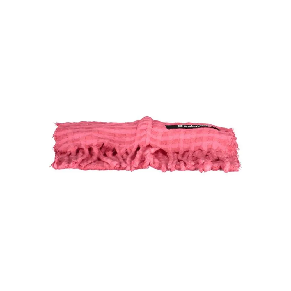 Desigual Pink Polyester Scarf