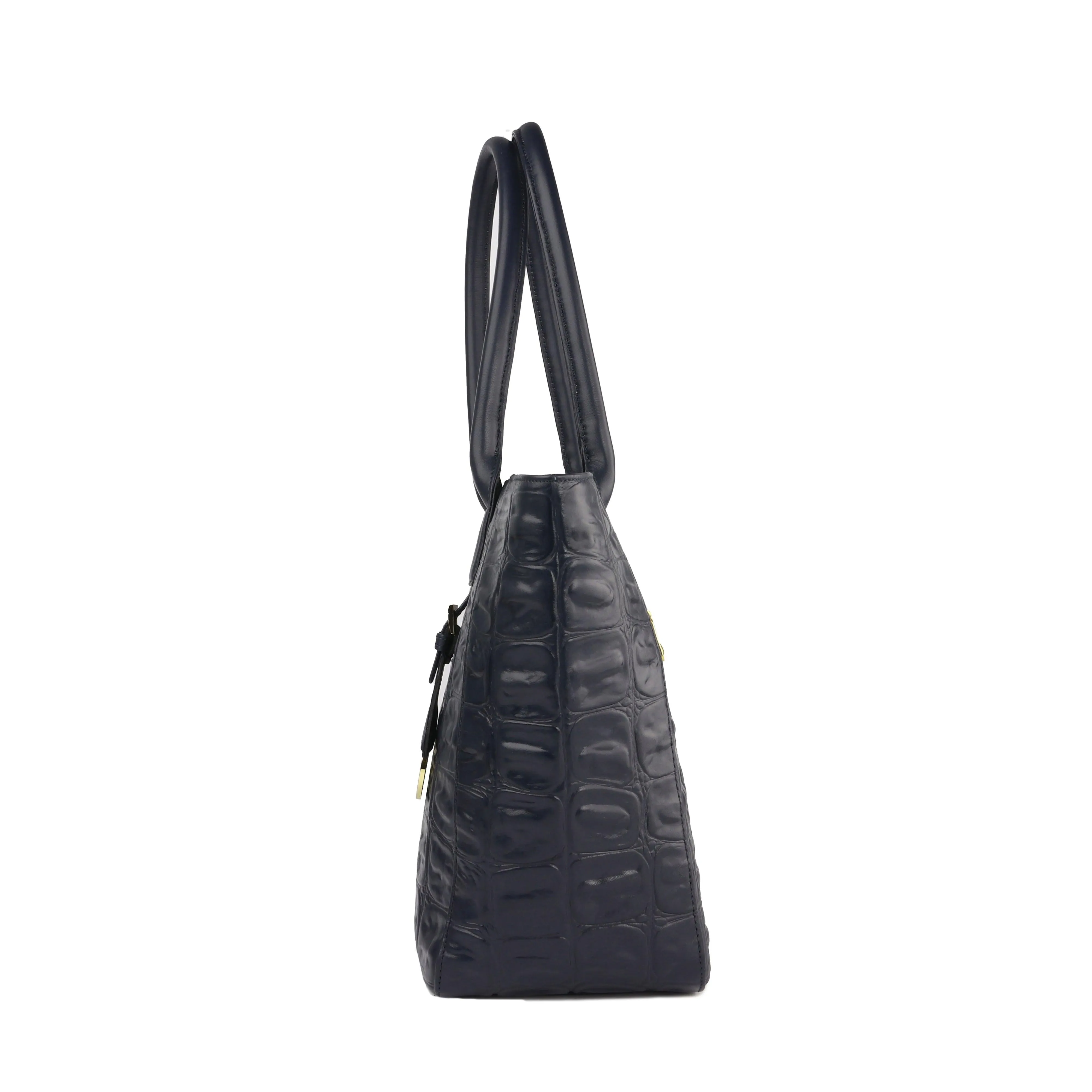 Elvis Tote | Leather Tote Bag For Women | Croco Embossed Genuine Leather | Color: Blue, Brown, Black & Green