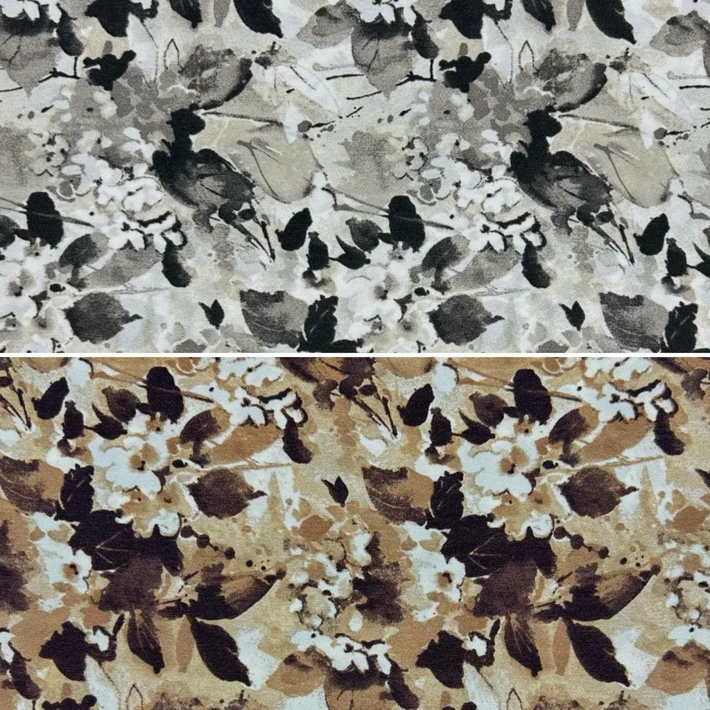 Faded Meadow Polyester Crepe Fabric