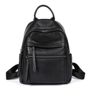 Fashion Genuine Cowhide Leather Women's Backpacks School Book Backpack