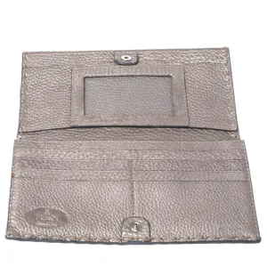 Fendi Metallic Selleria Leather Continental Wallet