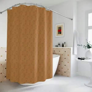 Fish - BROWN -  Polyester Shower Curtain