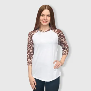 Football Cheetah White Polyester Top