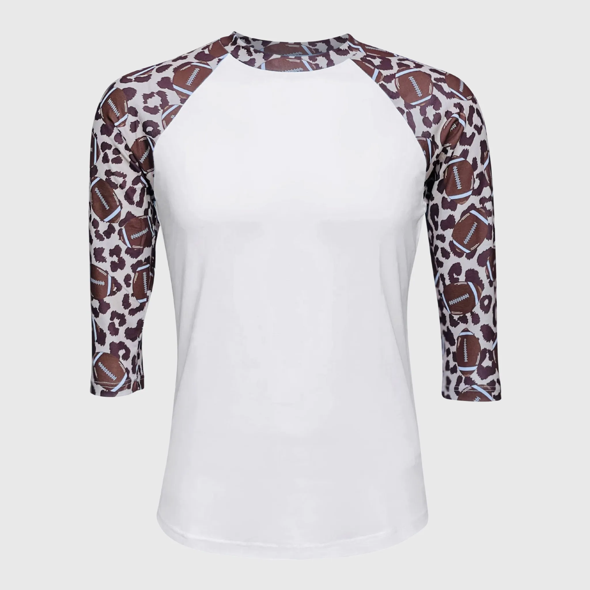 Football Cheetah White Polyester Top