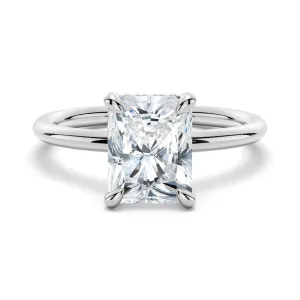 Four-Prong Radiant Solitaire Moissanite Engagement Ring